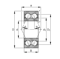 ǽӴ 3215-B-TVH,  DIN 628-3 ׼Ҫߴ磬˫УӴ  = 25