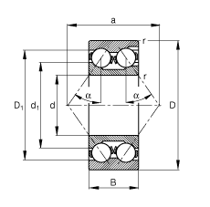 ǽӴ 3320-M,  DIN 628-3 ׼Ҫߴ磬˫УۣӴ  = 35