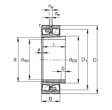 Ĺ 23956-K-MB + AH3956G,  DIN 635-2 ׼Ҫߴ, ׶׺ж